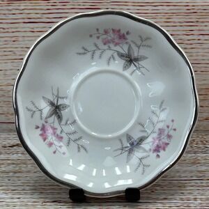 Favolina Karolina Jarolina Poland 3879 Saucer Silver Scalloped Floral 6